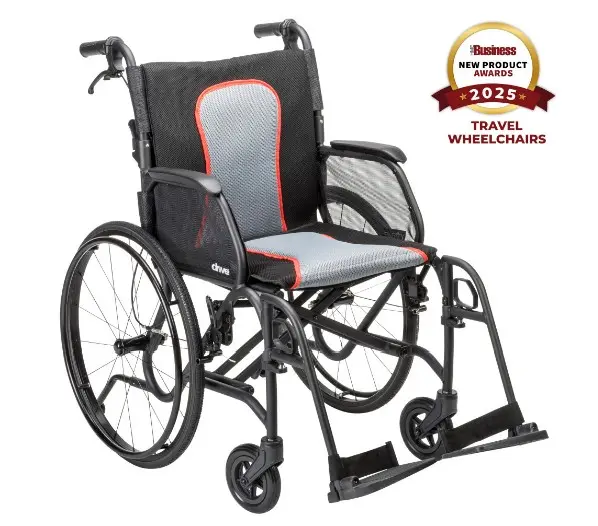 DV Ultra-Lightweight AeroFly Travel Wheelchair w/Large Rear Wheels