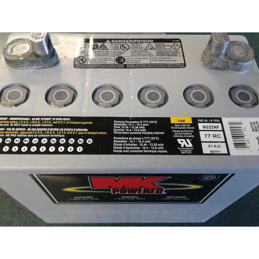 [40000003108] MK Group 22 Gel Cell 8g22nf Scooter Battery 12v 51 AH (Install not included)