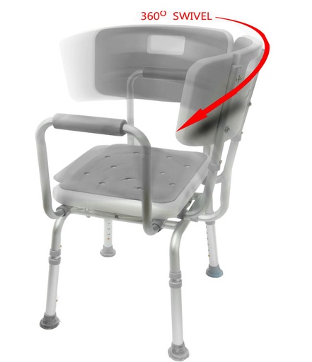 [40000004588] Swivel Shower Chair White (20" wide) 300lbs capacity