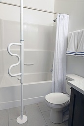 [40000004646] Transfer Pole With Curve Grab Bar White  