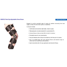 [40000008904] Post-Op Adjustable Knee Brace