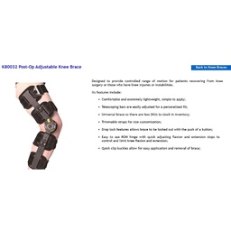 [40000008904] Post-Op ROM Adjustable Range of Motion Knee Brace