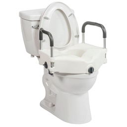 [40000008910] Secure Lock Raised Toilet Seat with Removable Arms