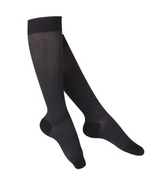 LADIES HERRINGBONE PATTERN KNEE HIGH CLOSED TOE/ 20-30 MMHG