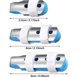  Pediatric Metal Padded Finger Support Finger Stabilizer/Splint with Soft Foam Interior and Loop Straps