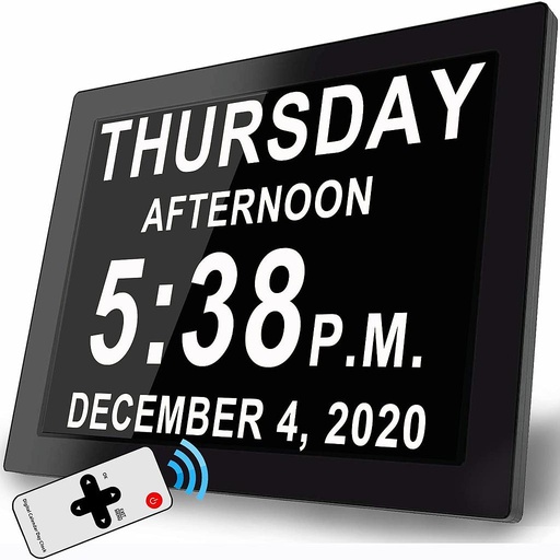 [40000009827] Digital Clock with 8" Large AM/PM, Bedroom Wall Day Date Clock