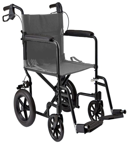 [40000010019] Lightweight Transport Wheelchair 19" Seat Width (12" Rear Wheels)