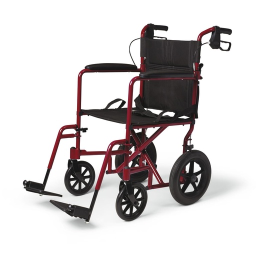[40000010227] ML Aluminum Transport Wheelchair (18" Seat Width) w/12" Rear Wheels Blue