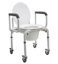 [40000010561] Drop Arm Commode (with Locking Wheels)