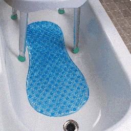 [40000010968] Carex Contoured Non-Slip Bath Mat Blue (16&quot; x 32&quot;)