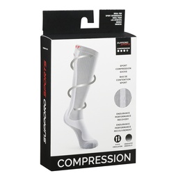 UNISEX COMPRESSION SPORTS SOCKS 20-30mmHg (white and grey)