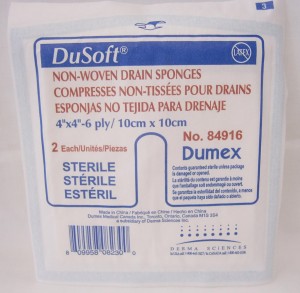 [40000013508] TRACHEOTOMY/DRAIN SPONGE NON-WOVEN 4" X 4",6PLY (Box 25)
